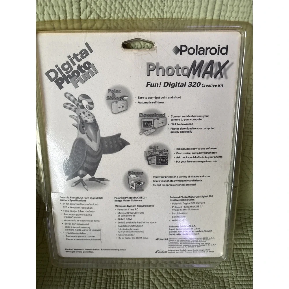 Vintage Polaroid PhotoMAX Digital 320 Camera Kit NEW Sealed